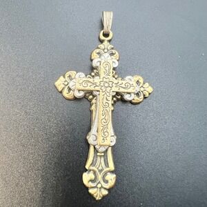 Jane Seymour Ornate Layered Cross Pendant Gold OS